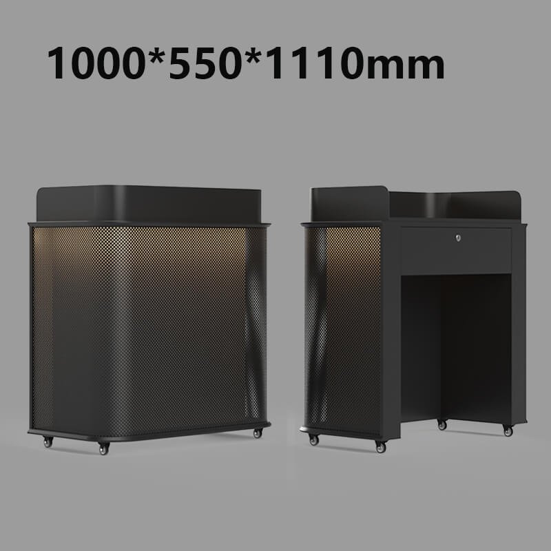 Metal Mesh Reception Desk with Wheels