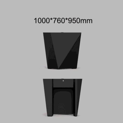 Black diamond shaped desk custom wood for salons