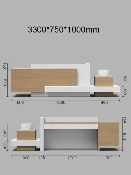 Nail Salon Reception Desk with LED Accents