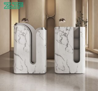 Small Marble Salons I Shaped Reception Desk