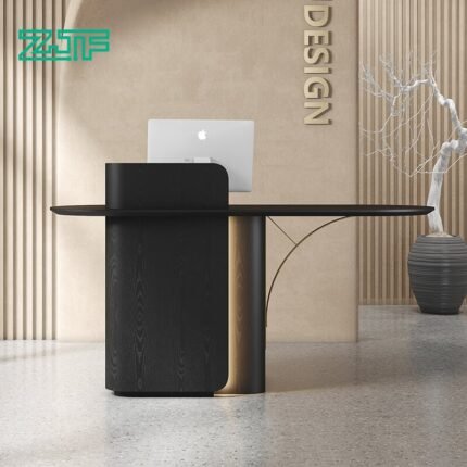 2025 New Wood LED Beauty Salons Reception Desk