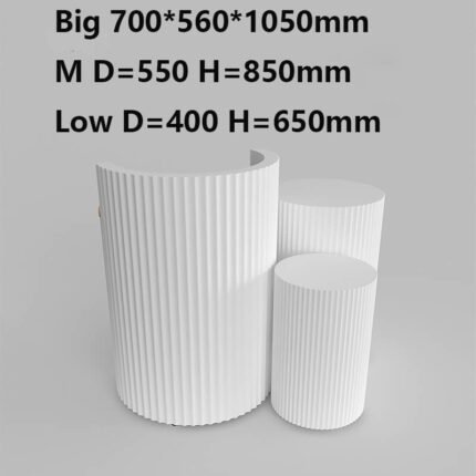 White Circular Reception Desk for Salons and Spas