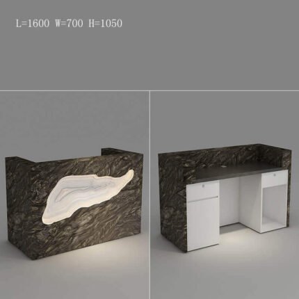 Small Black Reception Table for Nail Salons