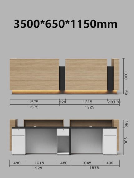 Ultra Large White U-Shaped Reception Desk for Hotels