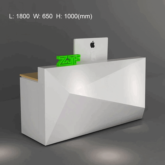 White diamond desk wood design custom for offices
