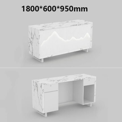 Marble-Style Reception Table for Luxury Salons