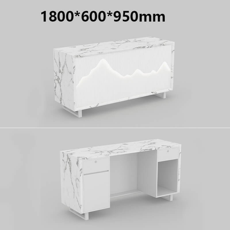 Marble-Style Reception Table for Luxury Salons