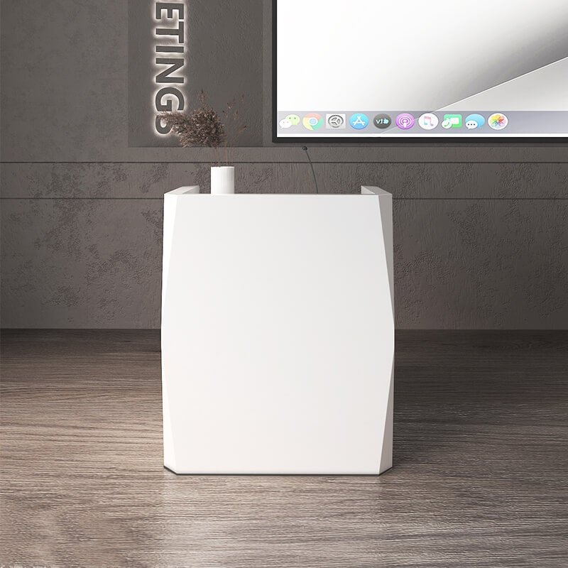Wood Desk for Luxury Salon Reception 3 White reception counter for modern offices