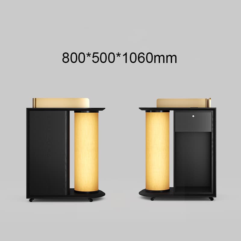 Custom Reception Desk with Lantern-Style LED Lighting