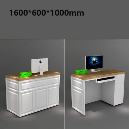 Custom light wood reception desk for modern offices