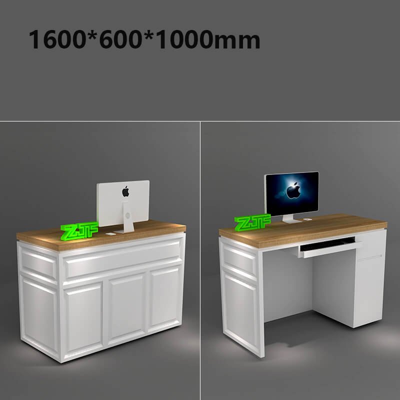 Custom light wood reception desk for modern offices