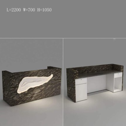 Reception Counter for Spas with Black Marble Look