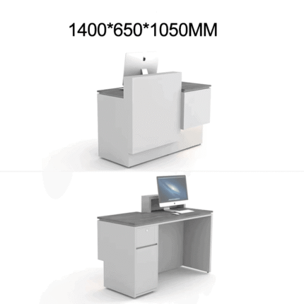 Sleek modern front desk for hair salons