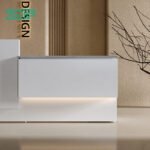LED illuminated reception desk for showrooms