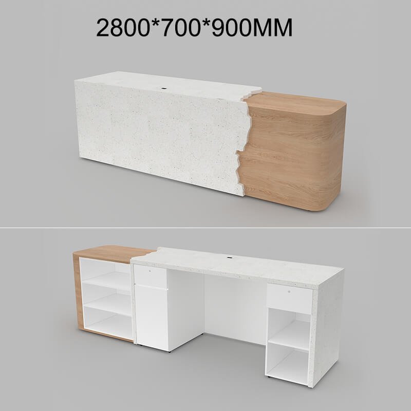 Wood and Stone Pattern Reception Table for Large Spaces